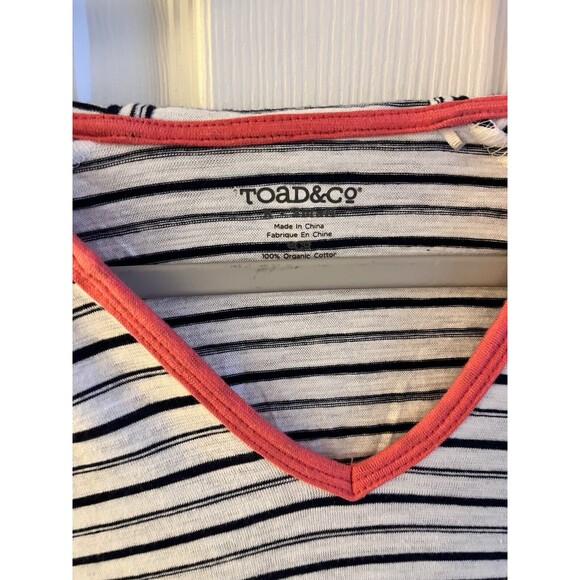 Toad&Co Black and White Striped Long Sleeve Hoodie - Picture 2 of 7